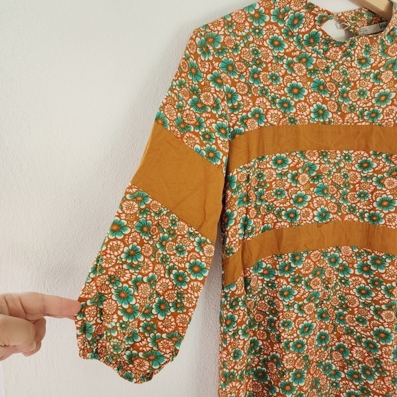 Valija Bohemian Floral Retro Tunic Dress Small - Picture 4 of 12